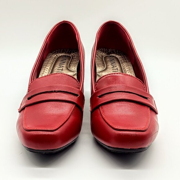 Rinnati Karen Red Stacked Heel Pumps - Size 5.5 - Picture 4 of 10